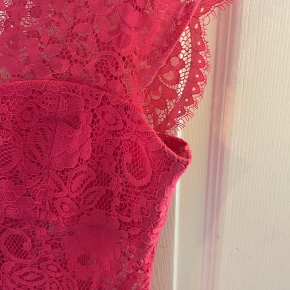 BCBG Maxazria Pink Lace Cut-Out Mini Dress Size 0 - Picture 4 of 8